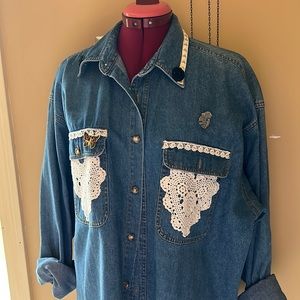 Large Denim embellished shirt excellent condition.